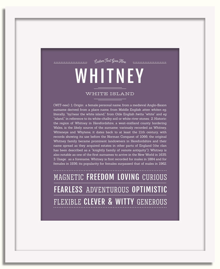 Frame Options | Deep Purple | White Frame, Matted