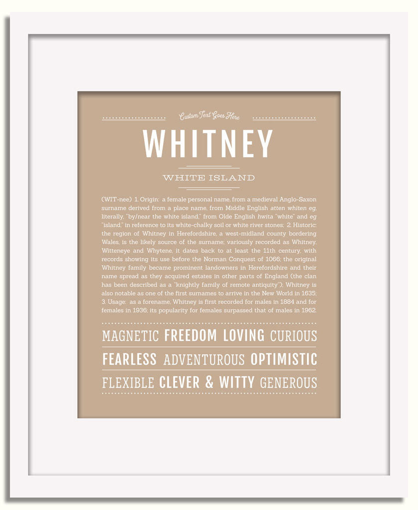 Frame Options | Tan | White Frame, Matted