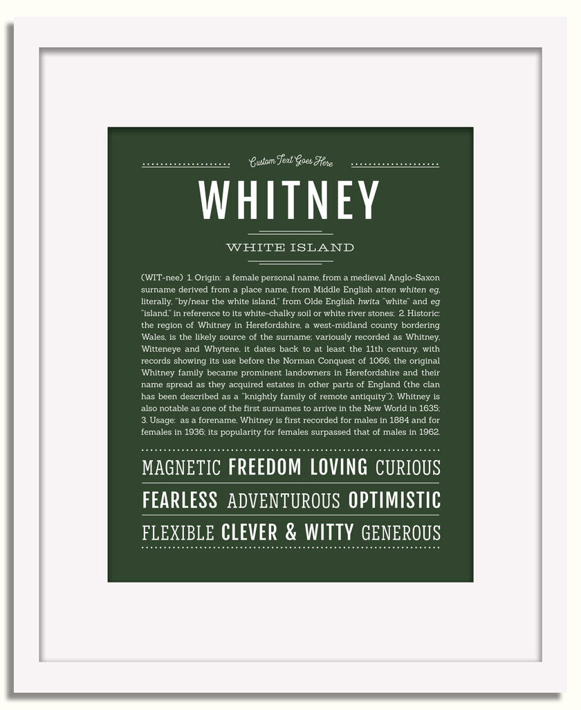 Frame Options | Deep Forest | White Frame, Matted