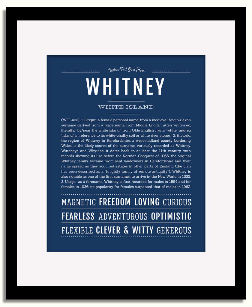 Frame Options | Midnight Blue | Black Frame, Matted