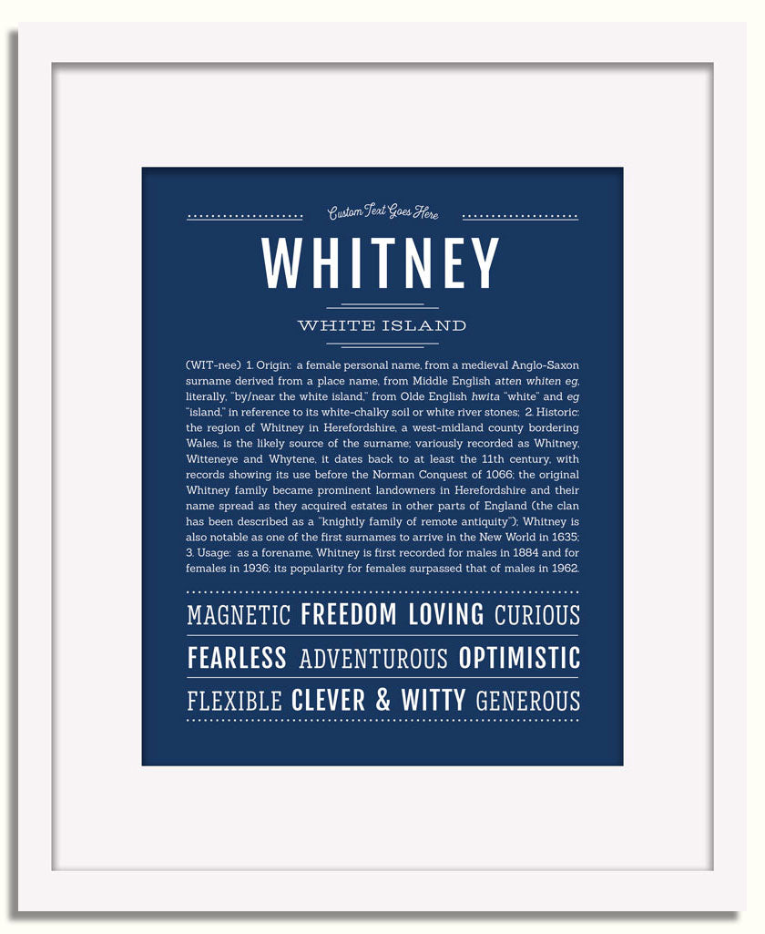 Frame Options | Midnight Blue | White Frame, Matted