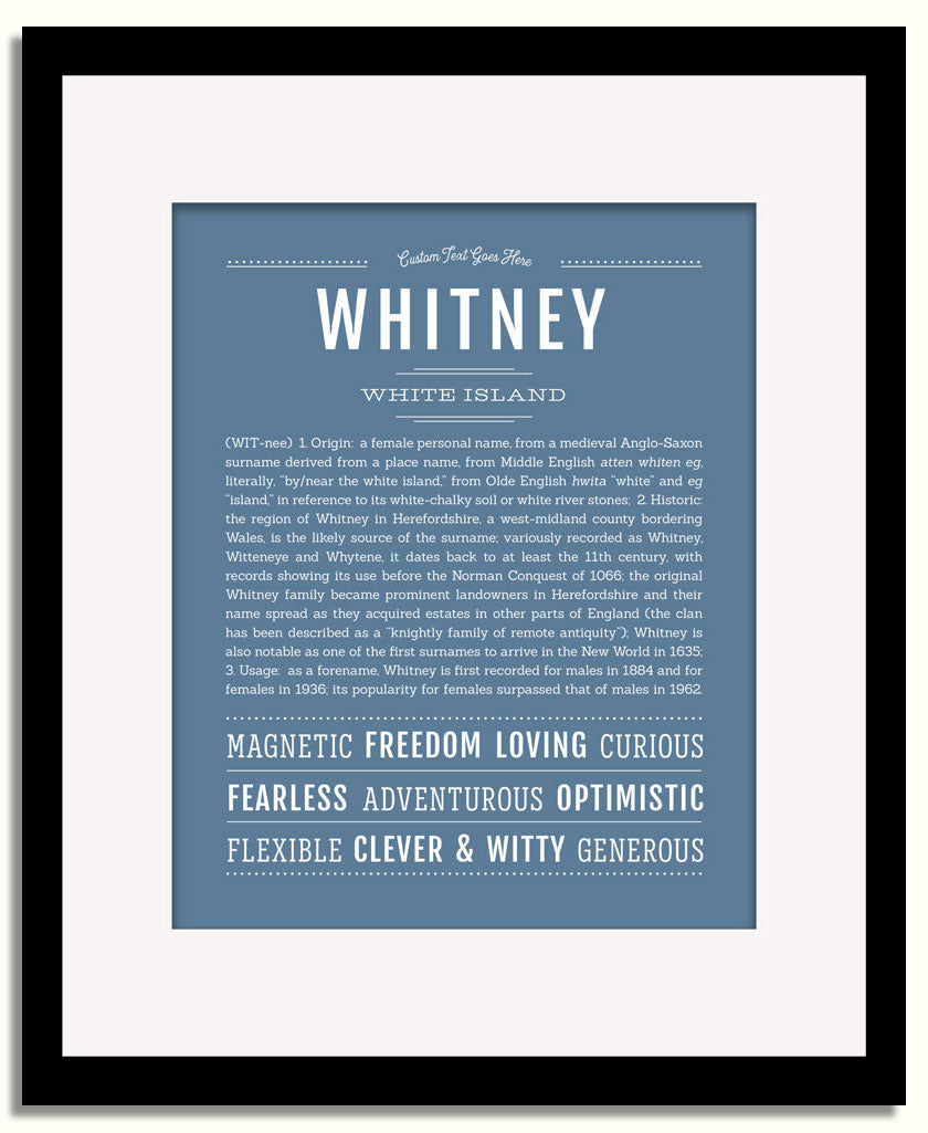 Frame Options | Steele Blue | Black Frame, Matted