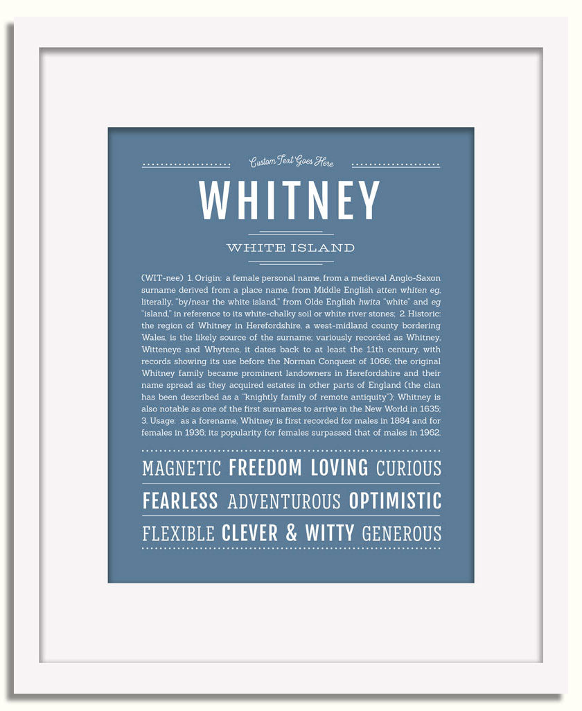 Frame Options | Steele Blue | White Frame, Matted