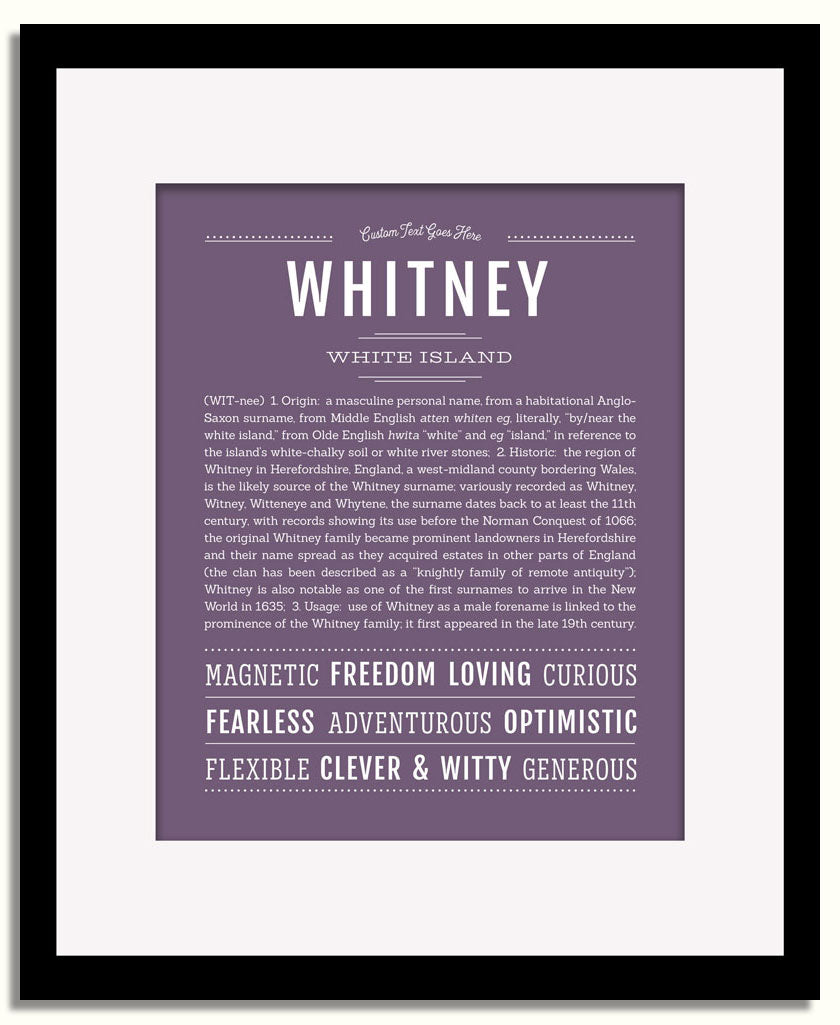 Frame Options | Deep Purple | Black Frame, Matted