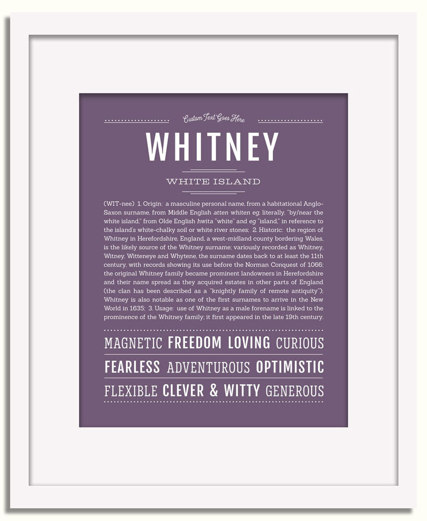 Frame Options | Deep Purple | White Frame, Matted