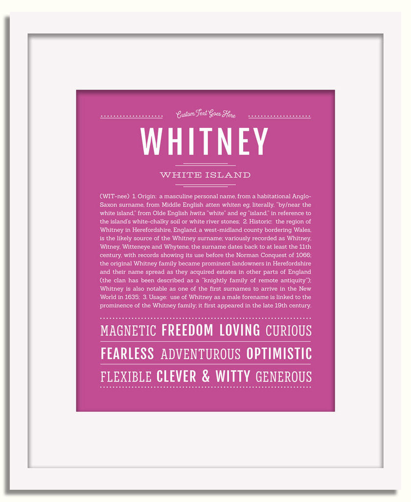 Frame Options | Dark Pink | White Frame, Matted
