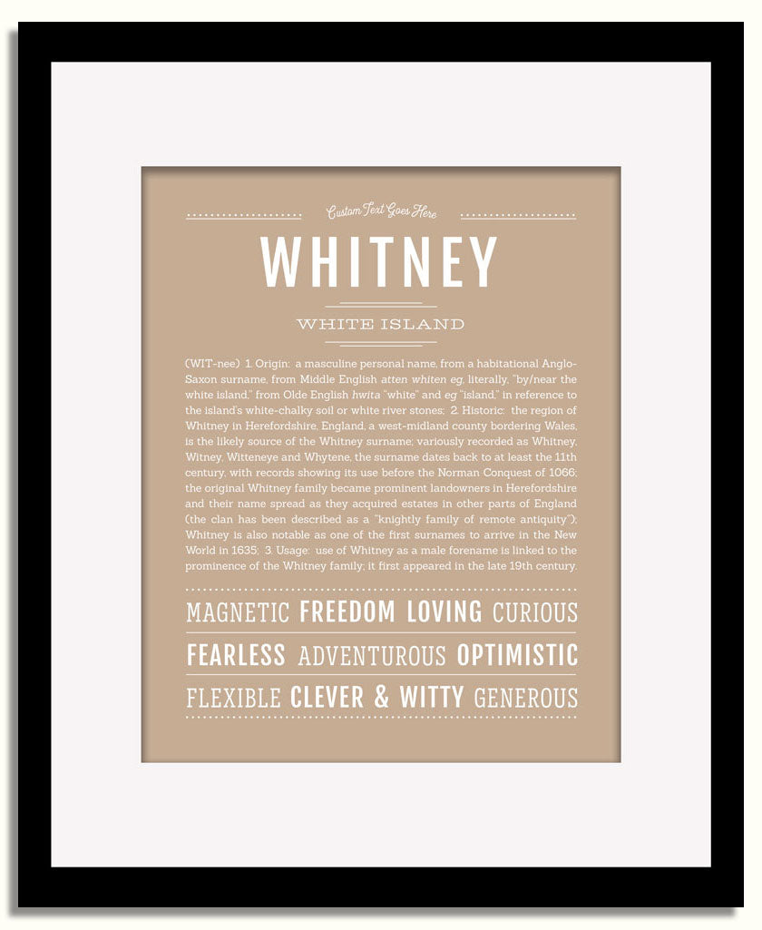 Frame Options | Tan | Black Frame, Matted