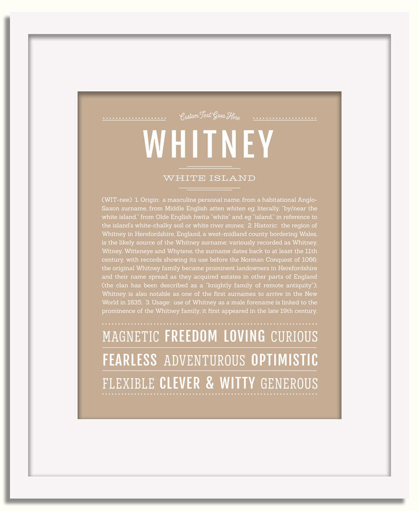 Frame Options | Tan | White Frame, Matted