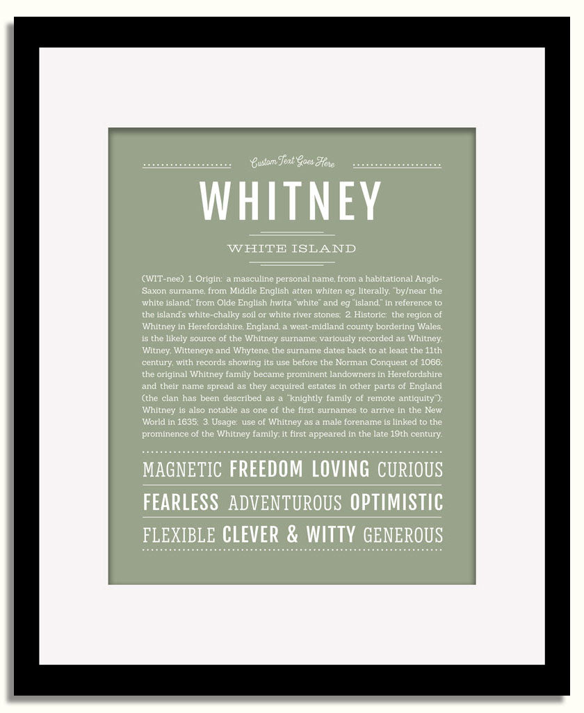 Frame Options | Sage | Black Frame, Matted
