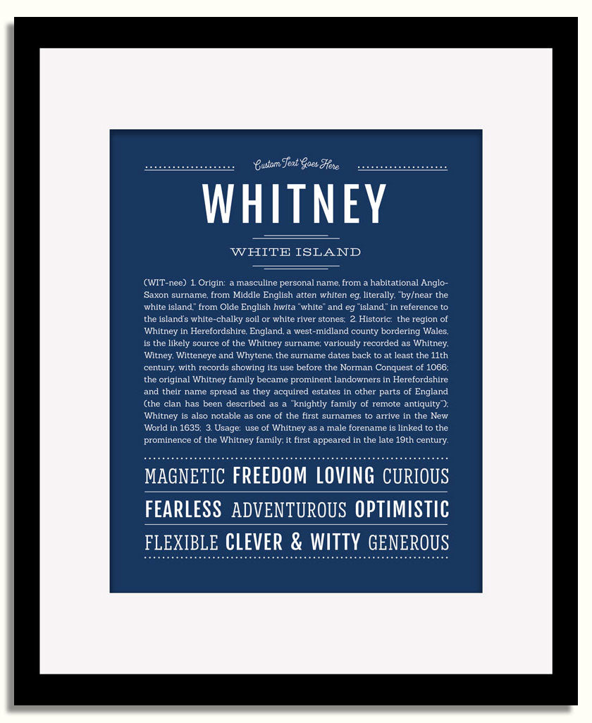 Frame Options | Midnight Blue | Black Frame, Matted