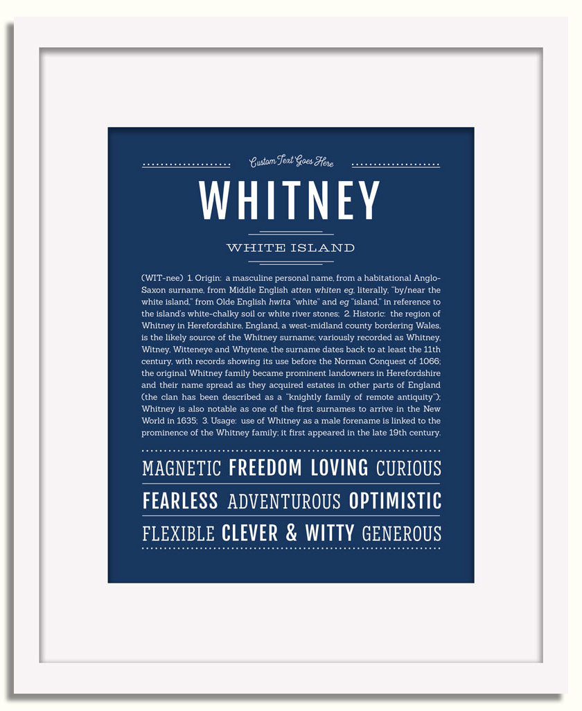 Frame Options | Midnight Blue | White Frame, Matted