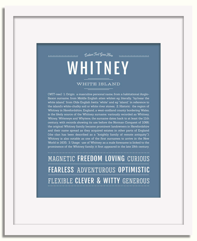 Frame Options | Steele Blue | White Frame, Matted