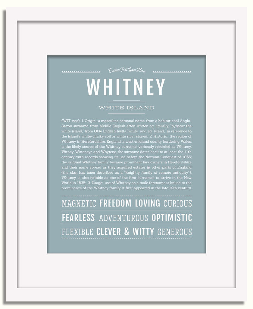 Frame Options | Powder Blue | White Frame, Matted