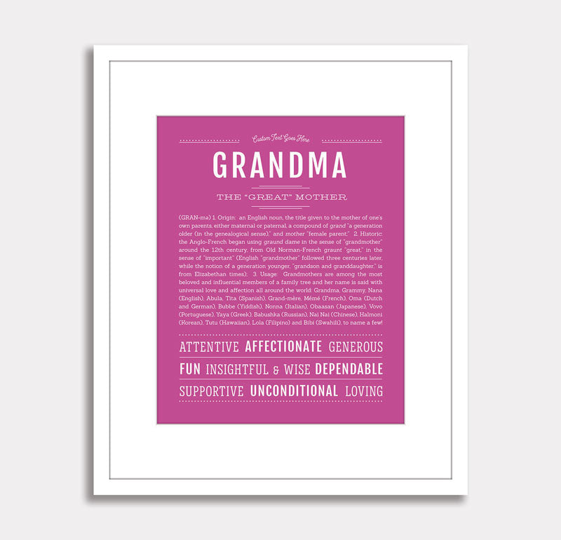 Frame Options | Dark Pink | White Frame, Matted