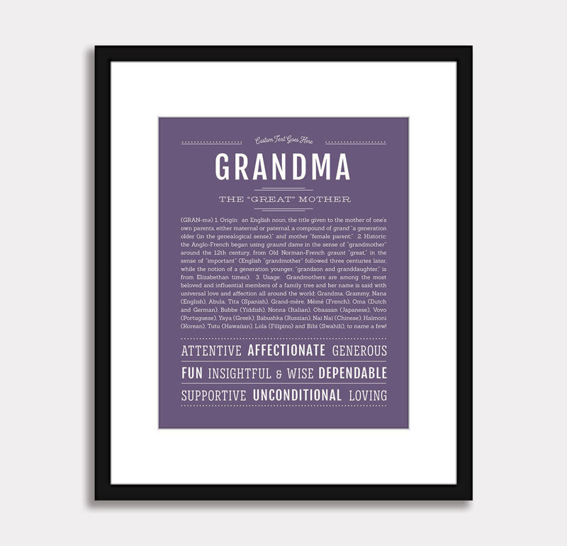 Frame Options | Deep Purple | Black Frame, Matted