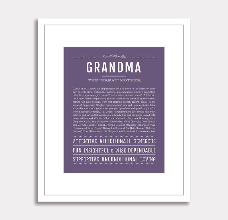 Frame Options | Deep Purple | White Frame, Matted