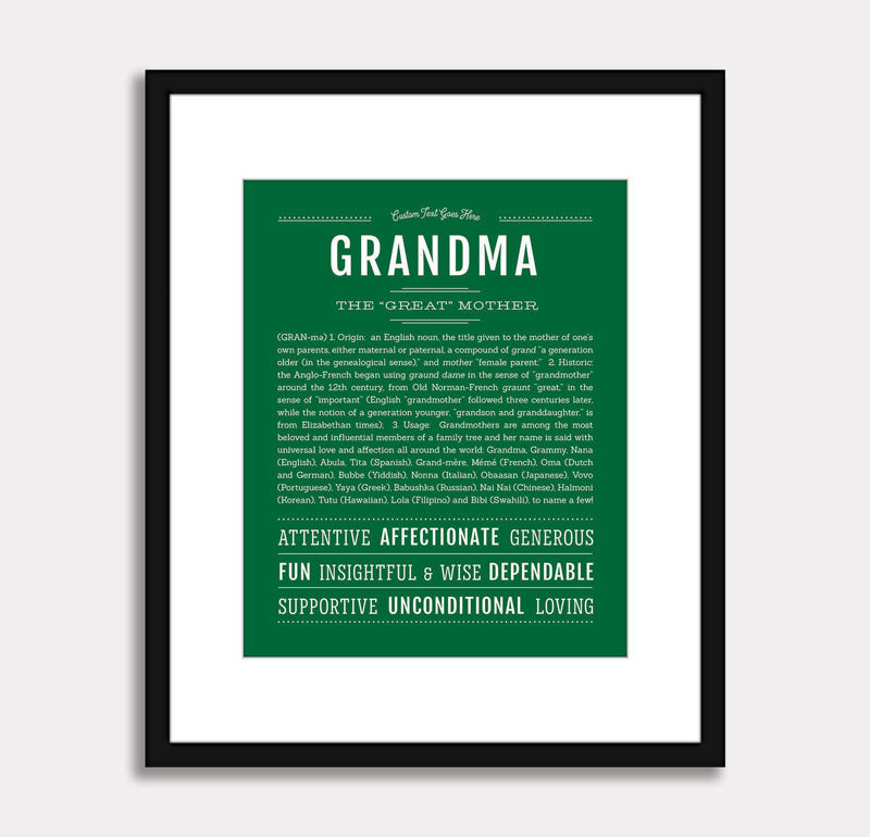 Frame Options | Light Green | Black Frame, Matted