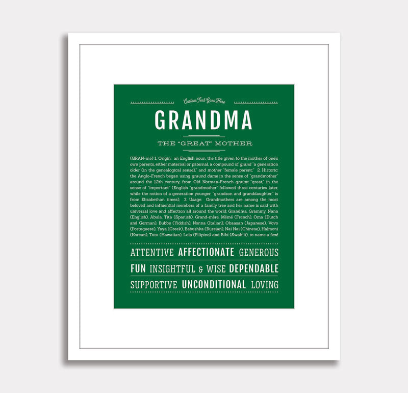 Frame Options | Light Green | White Frame, Matted
