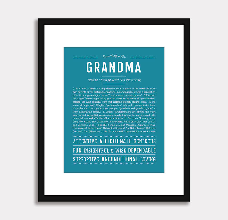 Frame Options | Teal Blue | Black Frame, Matted