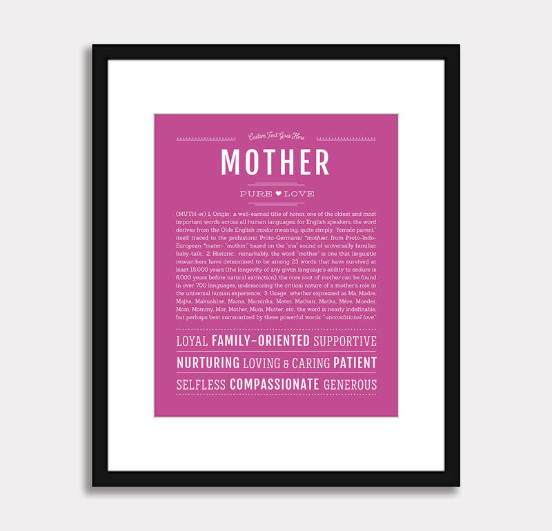 Frame Options | Dark Pink | Black Frame, Matted