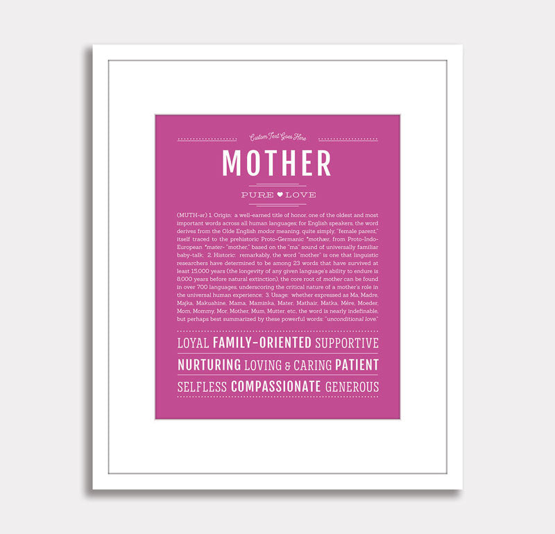Frame Options | Dark Pink | White Frame, Matted