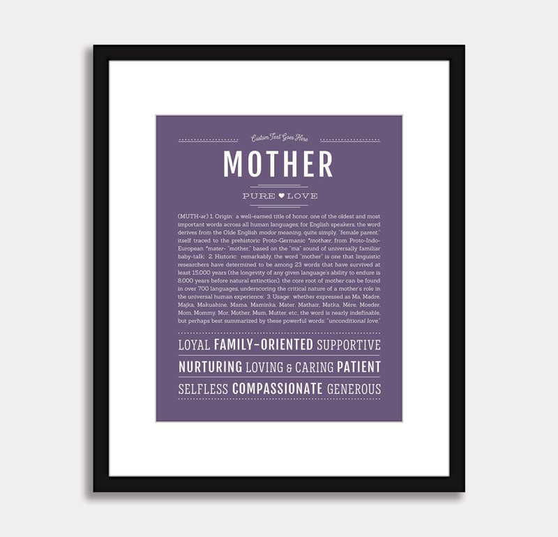 Frame Options | Deep Purple | Black Frame, Matted