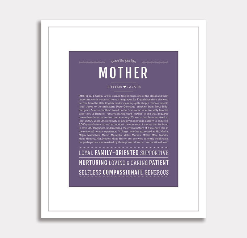 Frame Options | Deep Purple | White Frame, Matted