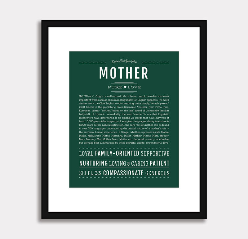 Frame Options | Emerald Green | Black Frame, Matted