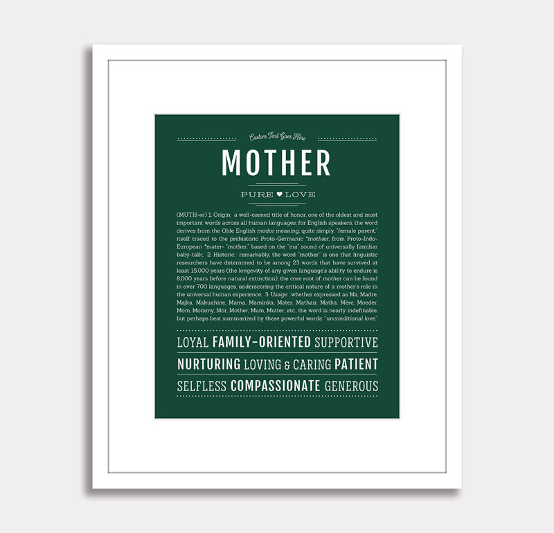 Frame Options | Emerald Green | White Frame, Matted