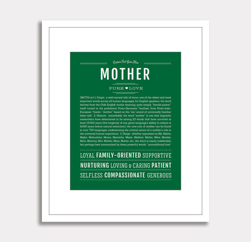 Frame Options | Light Green | White Frame, Matted