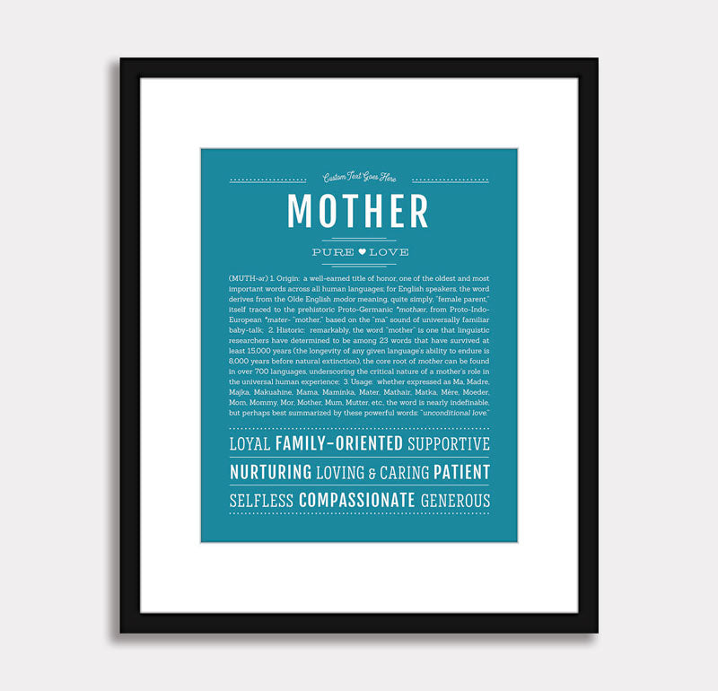 Frame Options | Teal Blue | Black Frame, Matted