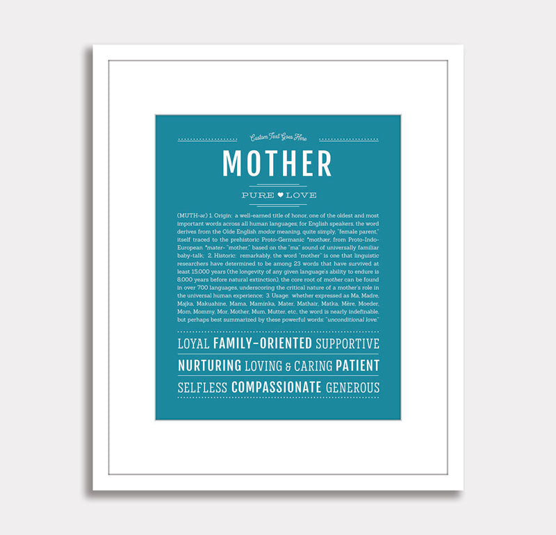 Frame Options | Teal Blue | White Frame, Matted