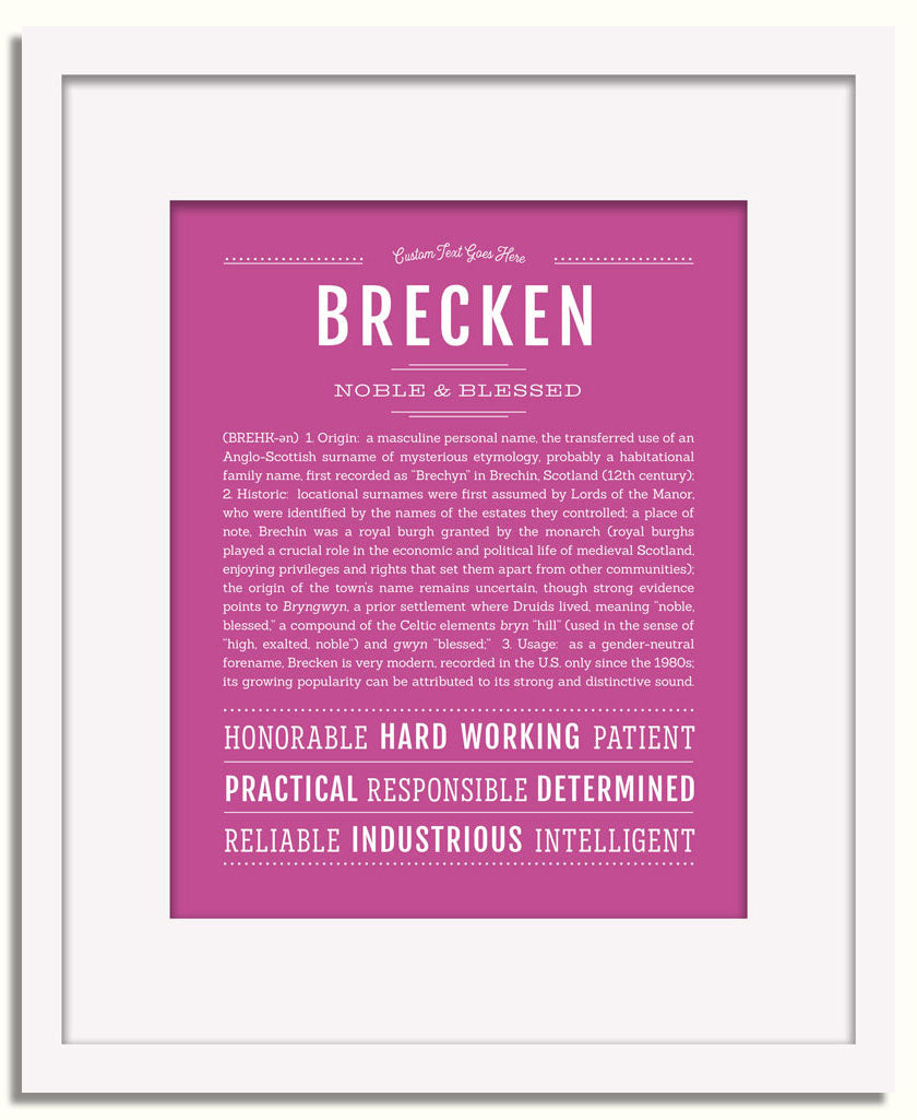 Frame Options | Dark Pink | White Frame, Matted