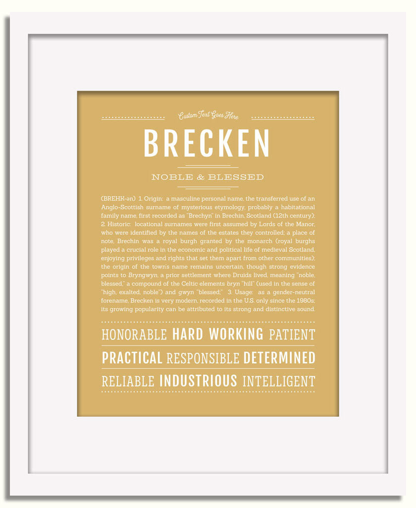 Frame Options | Matte Gold | White Frame, Matted