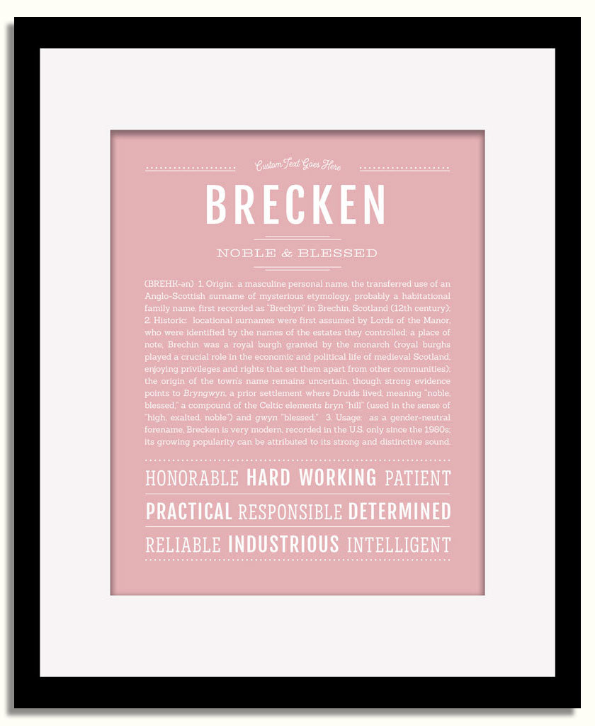 Frame Options | Dusty Rose | Black Frame, Matted