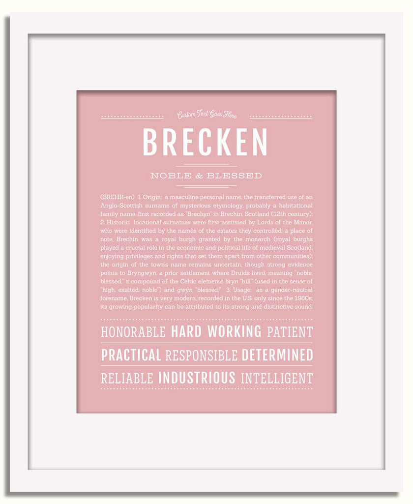 Frame Options | Dusty Rose | White Frame, Matted