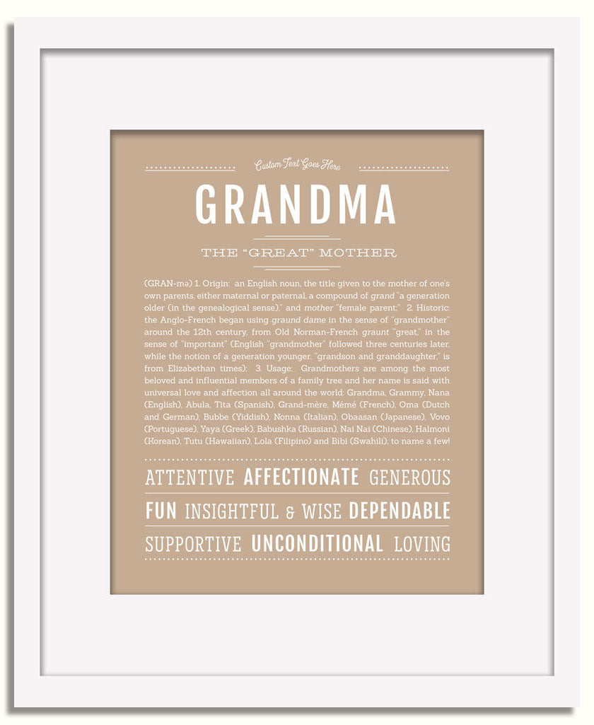 Frame Options | Tan | White Frame, Matted
