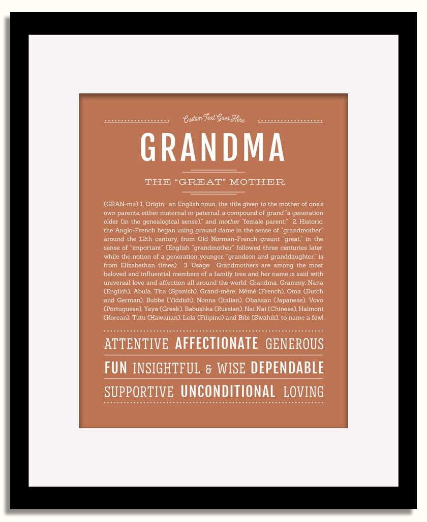 Frame Options | Terra Cotta | Black Frame, Matted