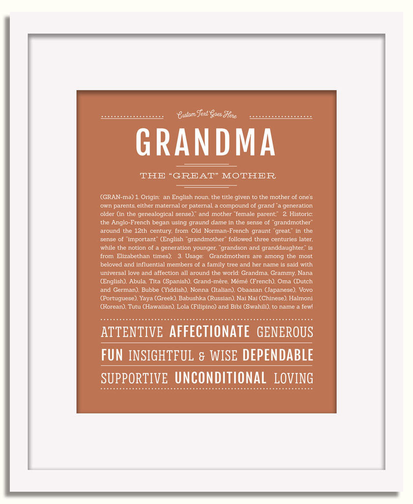 Frame Options | Terra Cotta | White Frame, Matted