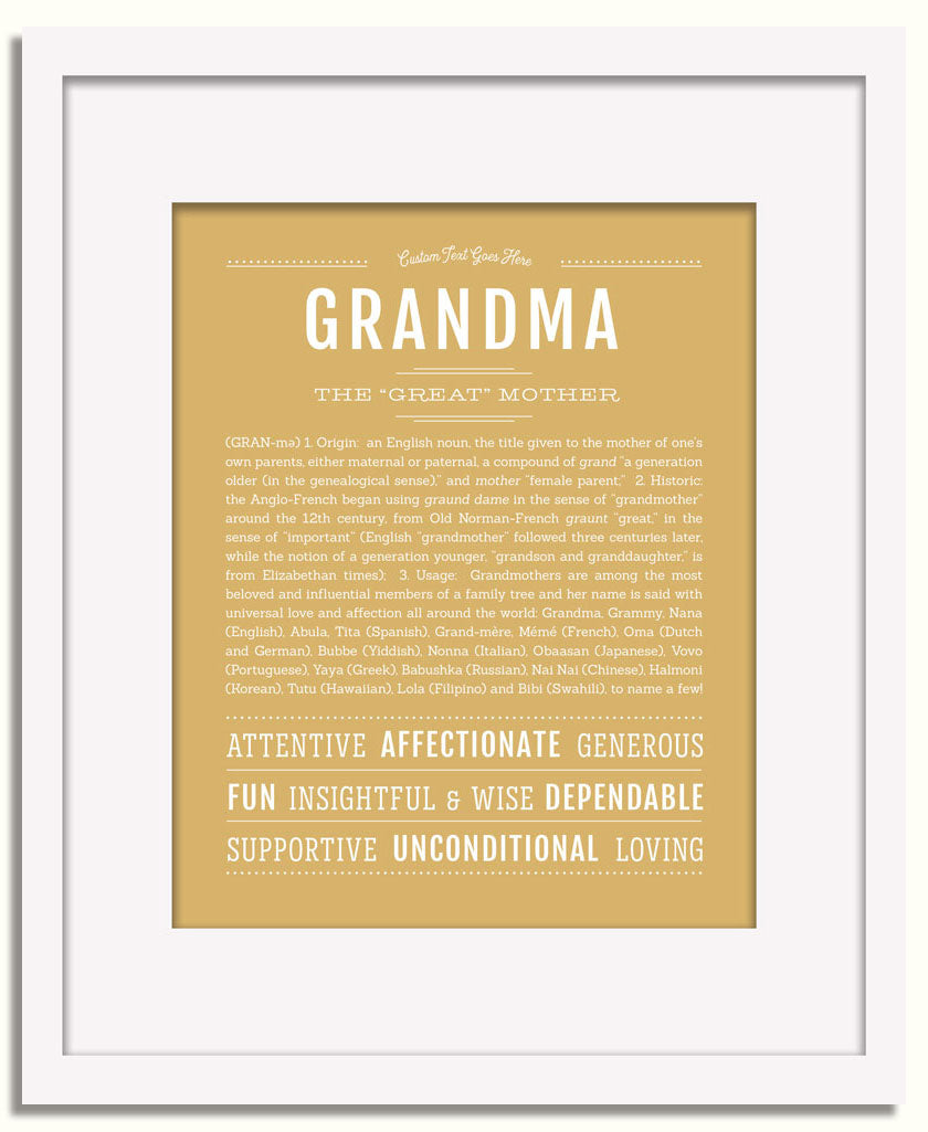 Frame Options | Matte Gold | White Frame, Matted