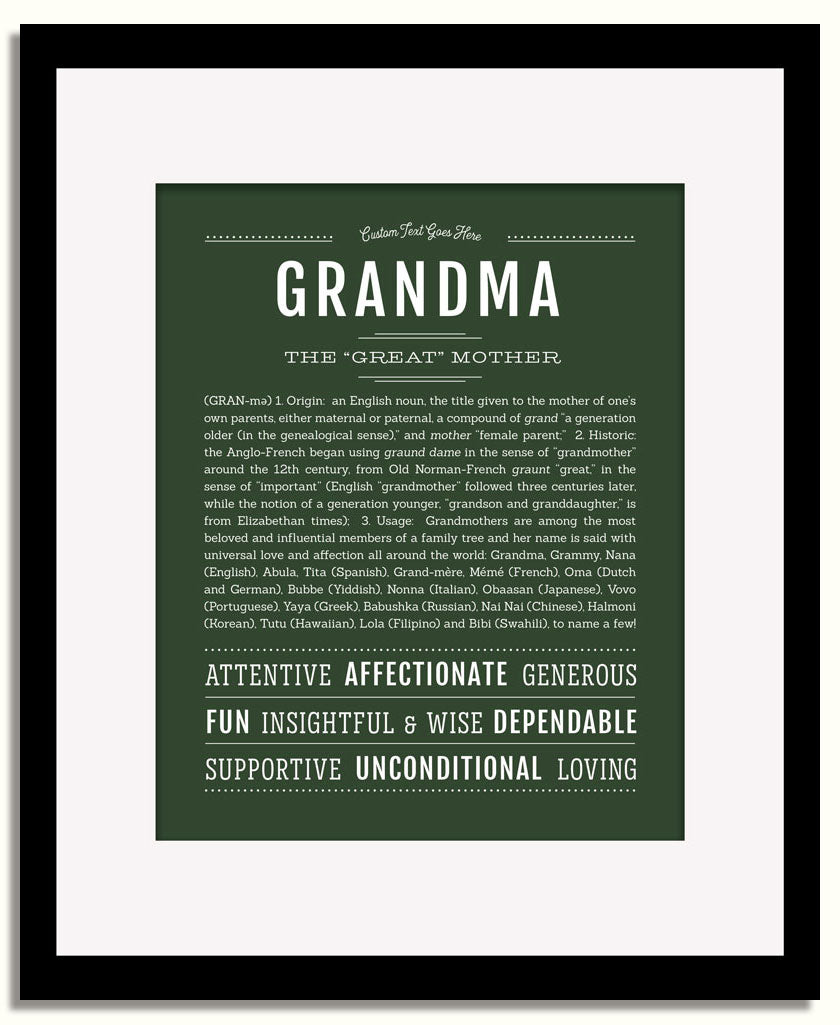 Frame Options | Deep Forest | Black Frame, Matted