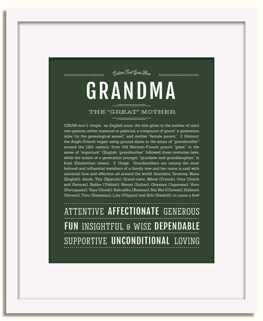 Frame Options | Deep Forest | White Frame, Matted