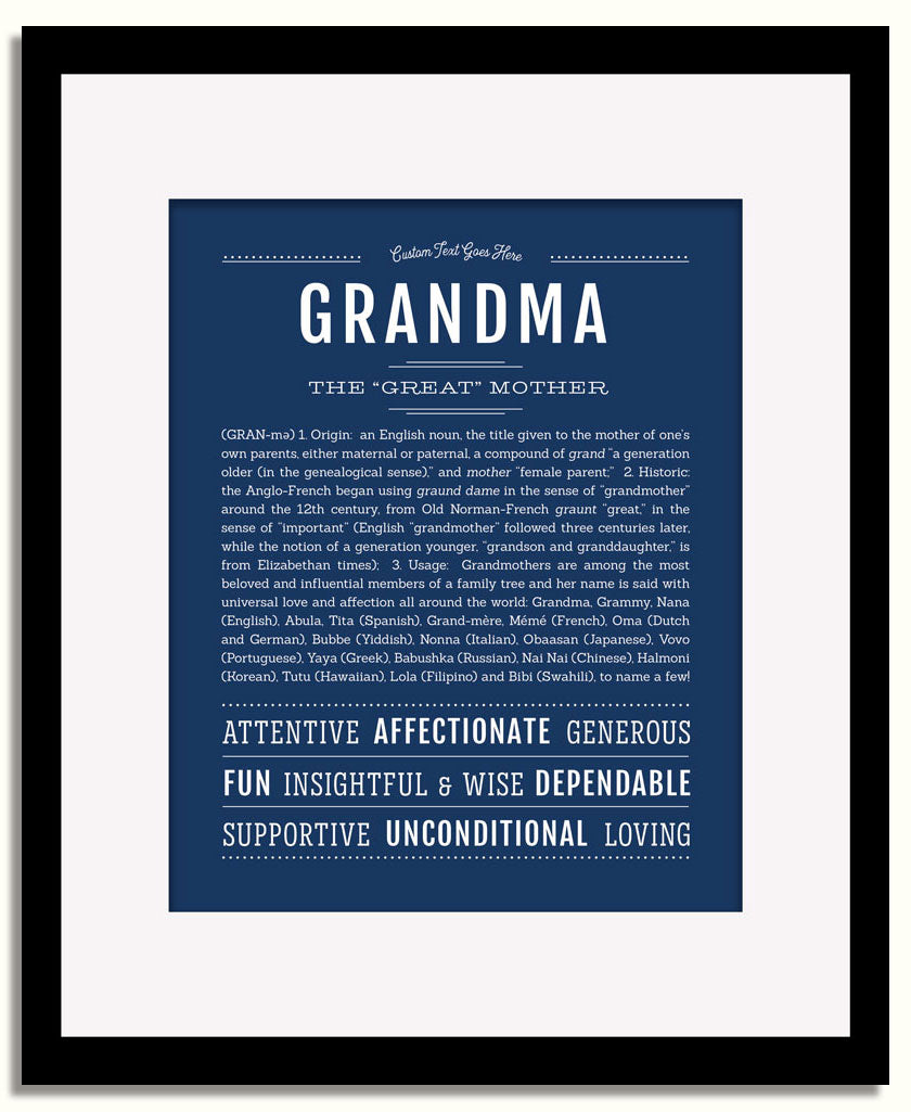 Frame Options | Midnight Blue | Black Frame, Matted