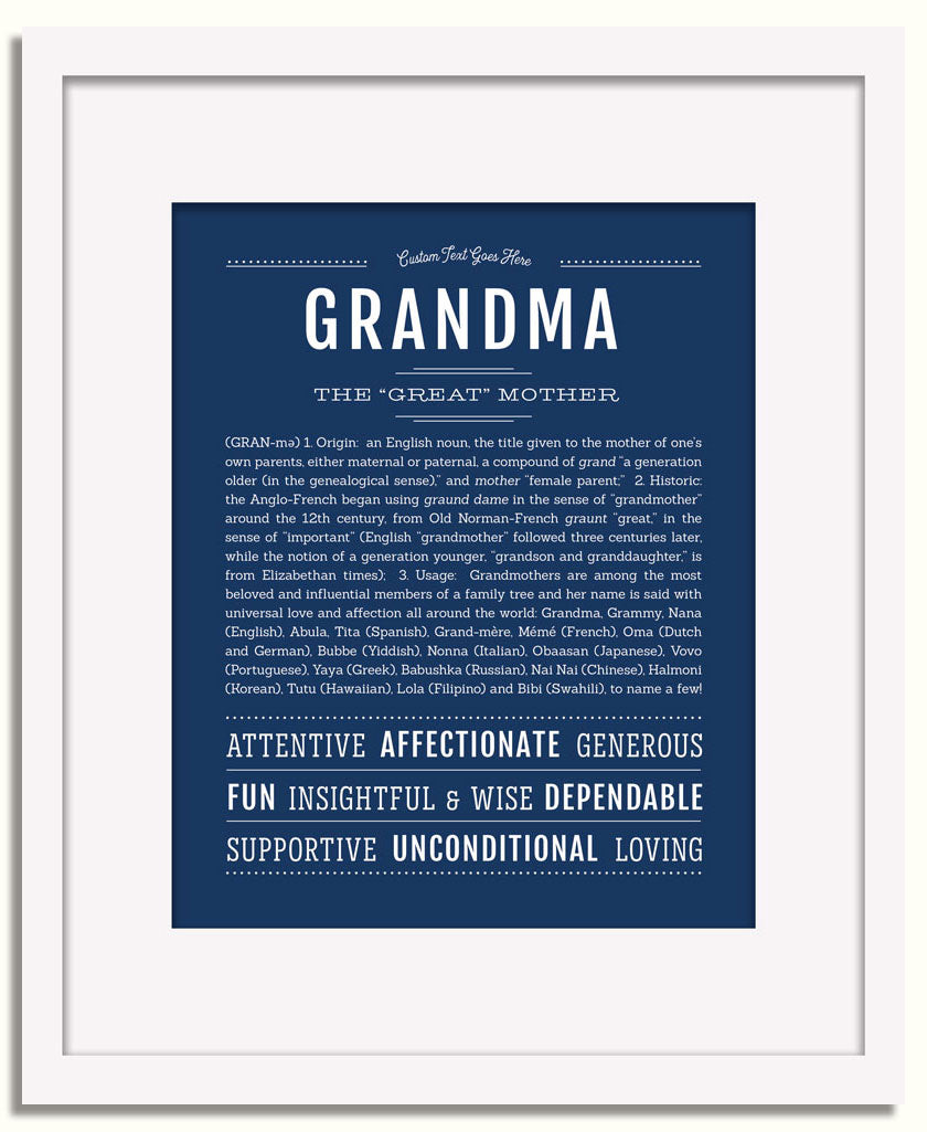 Frame Options | Midnight Blue | White Frame, Matted