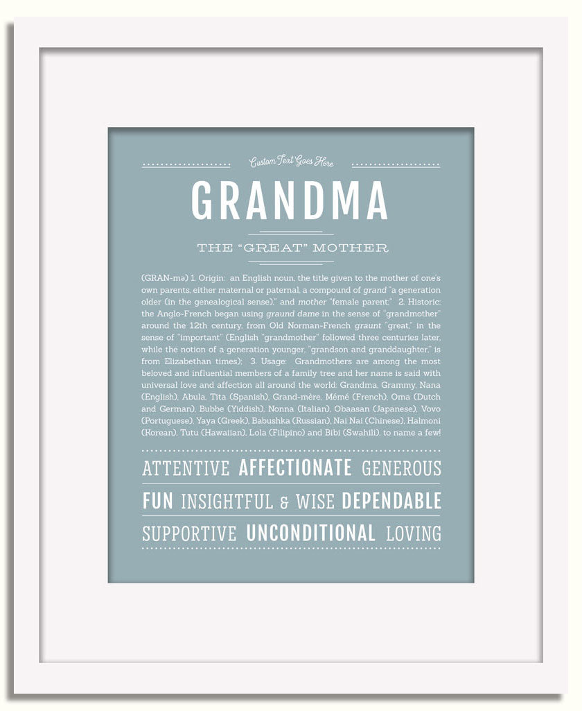 Frame Options | Powder Blue | White Frame, Matted