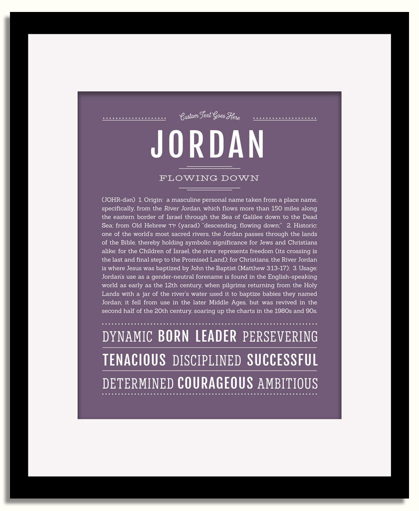 Frame Options | Deep Purple | Black Frame, Matted