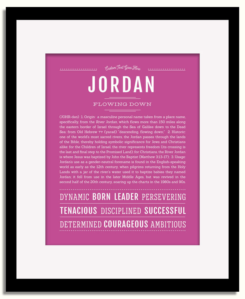 Frame Options | Dark Pink | Black Frame, Matted