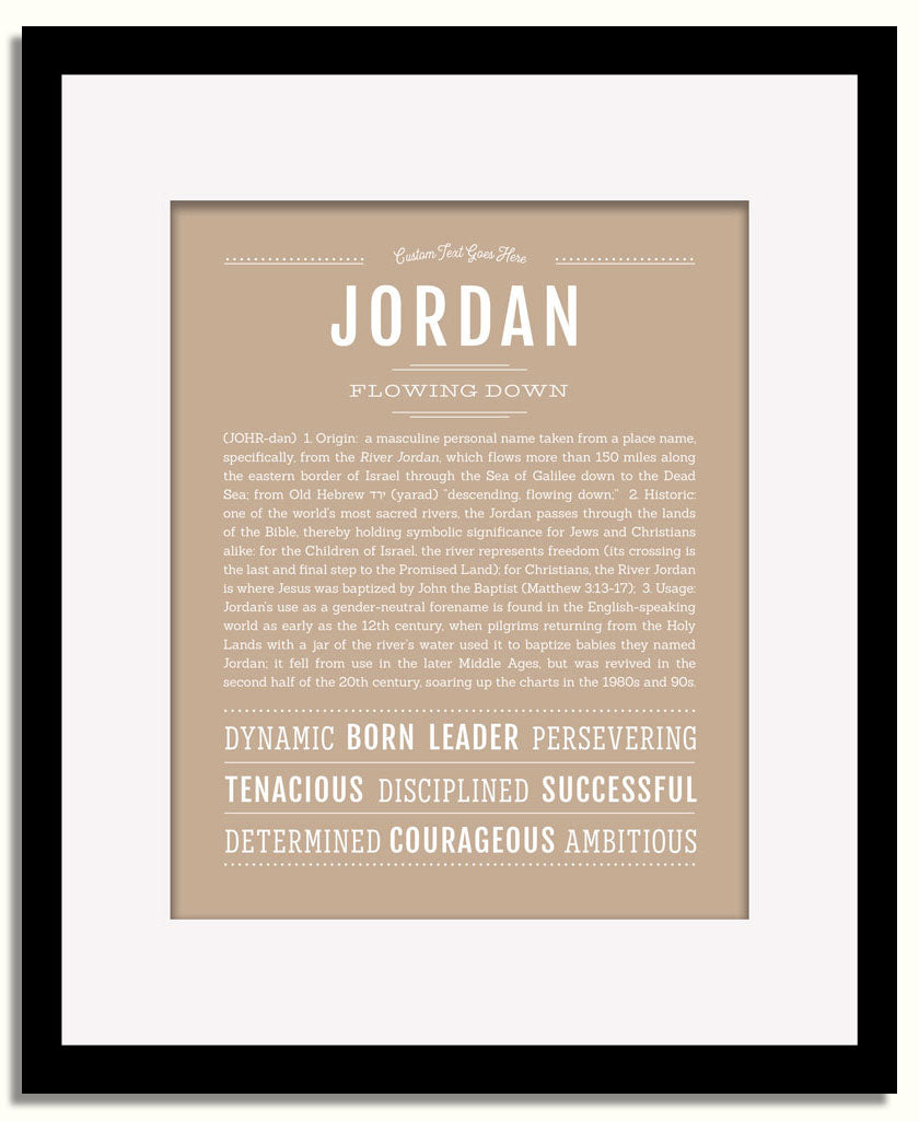 Frame Options | Tan | Black Frame, Matted