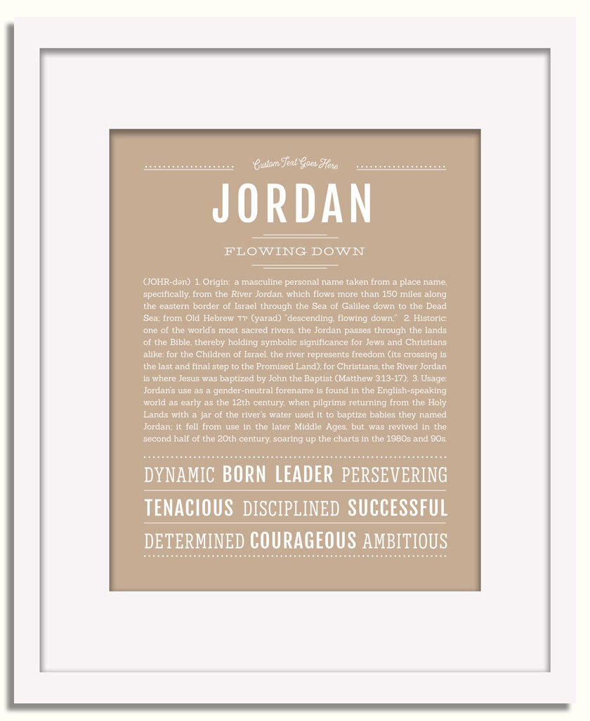 Frame Options | Tan | White Frame, Matted