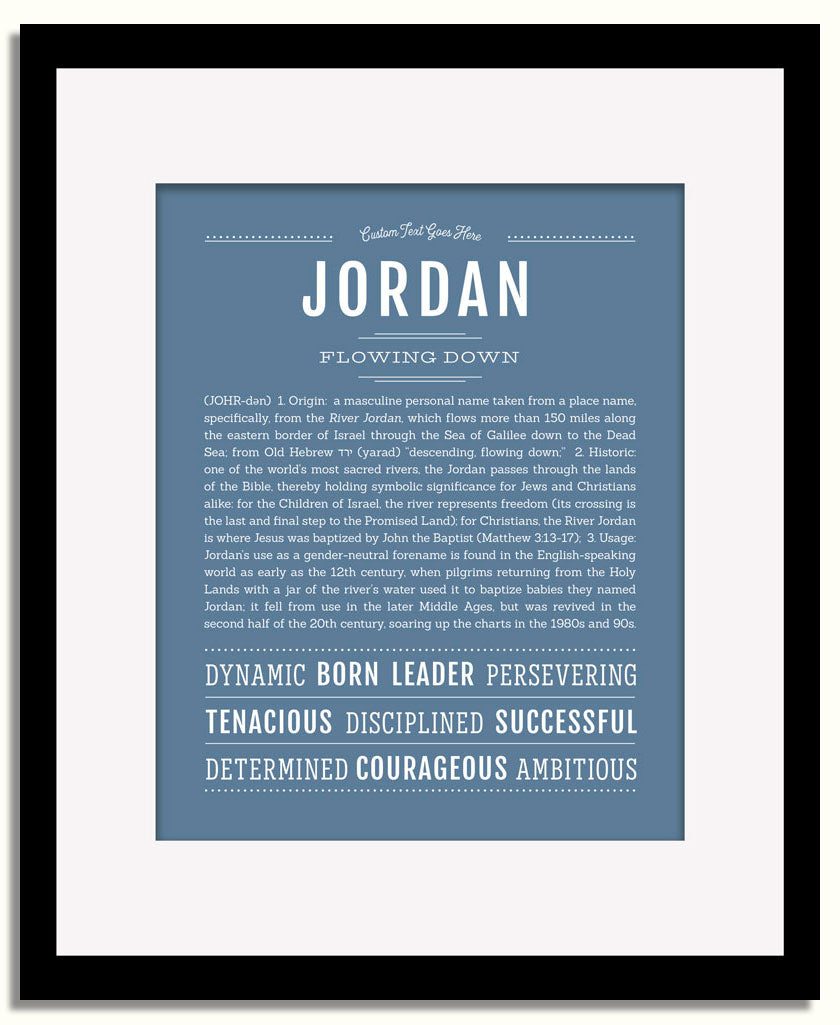 Frame Options | Steele Blue | Black Frame, Matted